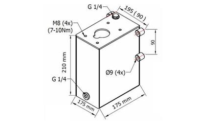 RESERVOAR 5L FOR HÅNDPUMPE - dimensjoner