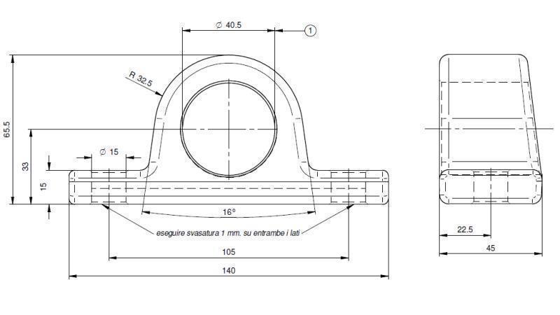HALTER FÜR TELESCOPIC ZYLINDER FI40