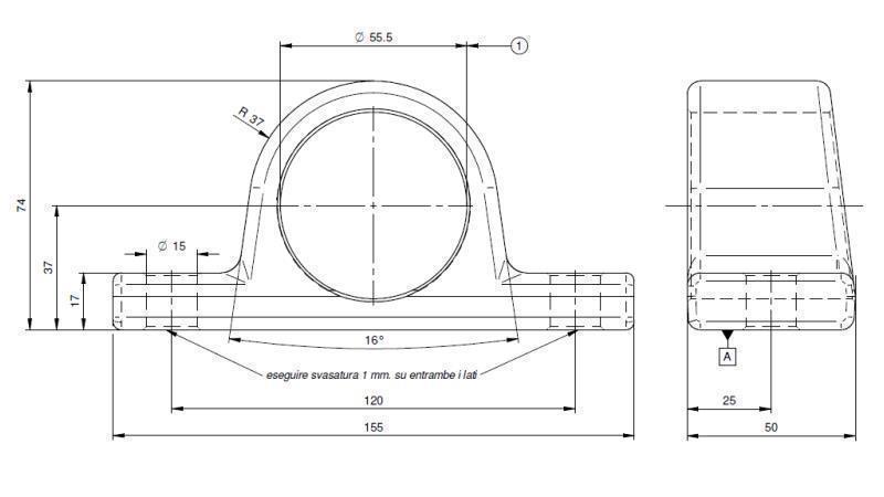PORTA CILINDRO TELESCOPICO FI55