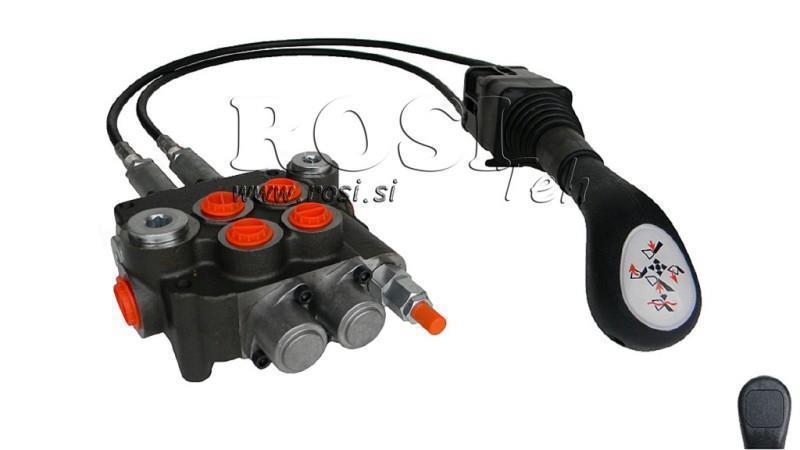 JOYSTICK UTEN KNAPPE MED RULLE 1 m OG HYDRAULISK VENTIL 2xP80 l.