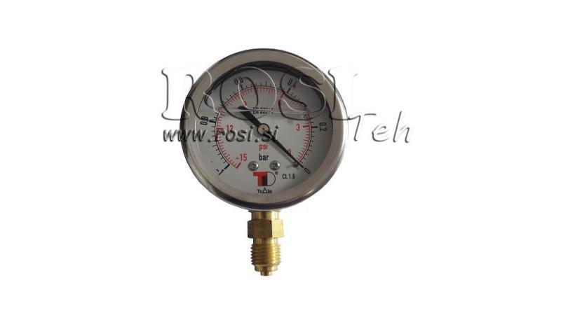 MISURATORE DI VUOTO DN63 VERTICALE -1 - 0 BAR - 1/4